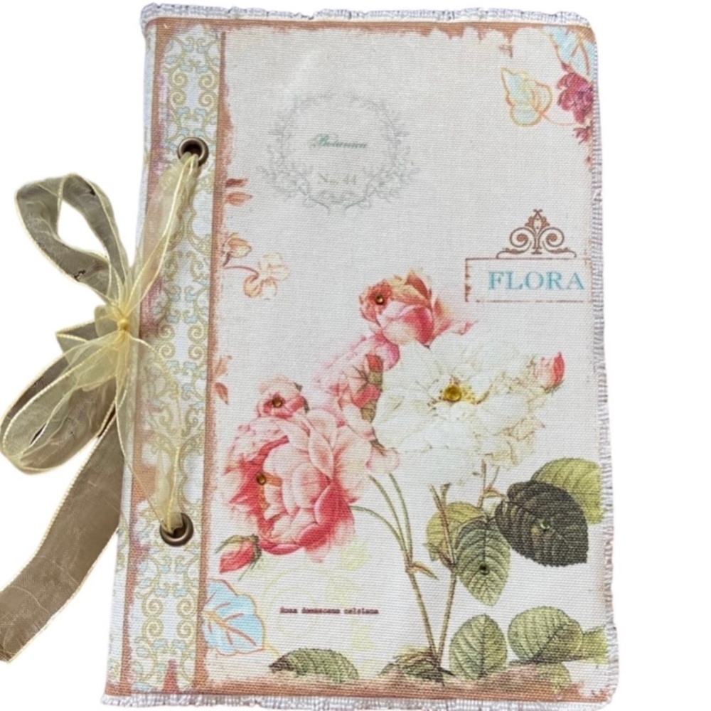 Floral Cottagecore Blank Journal Distressed Hardcover Notebook Diary